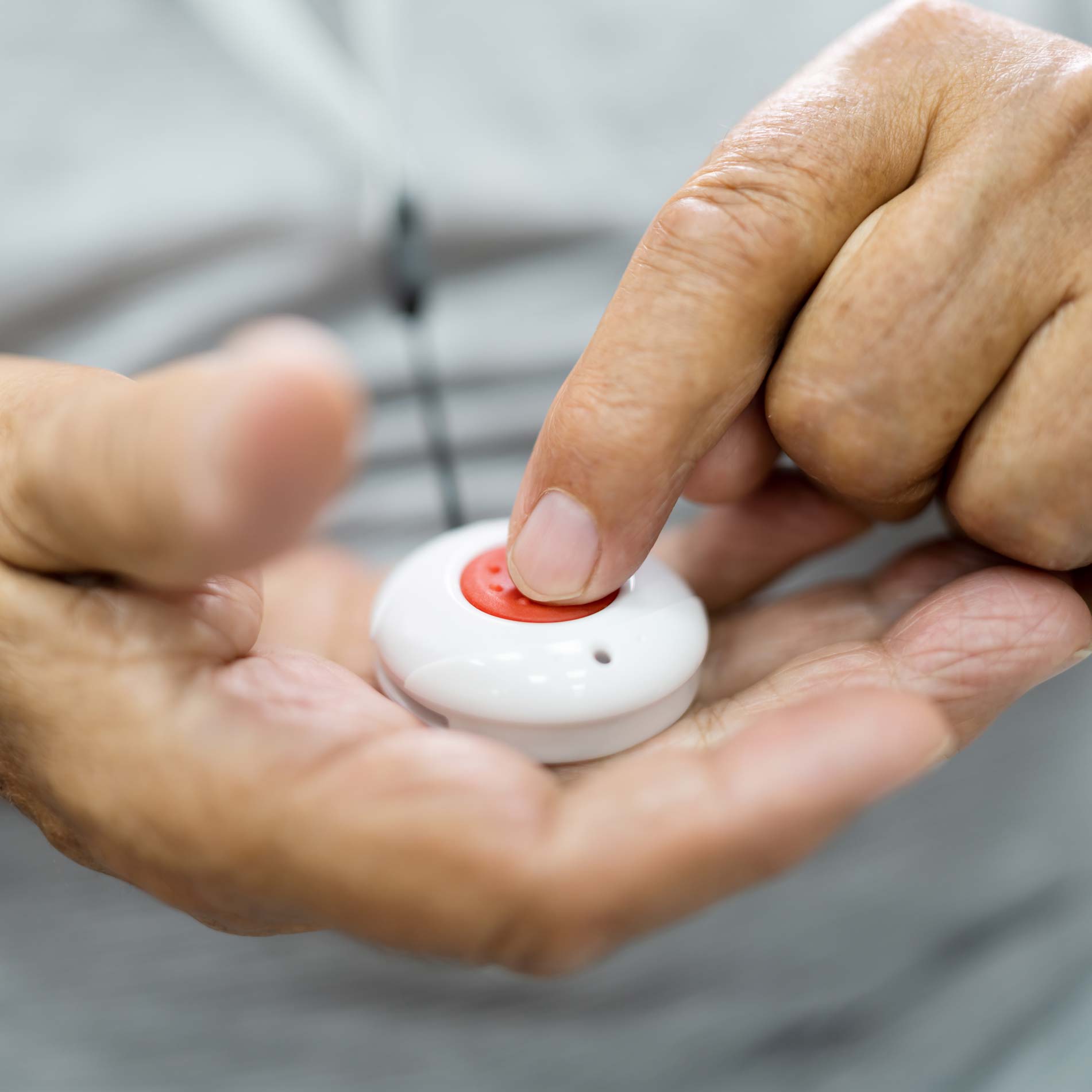 An emergency call button available to Liberty Heights residents