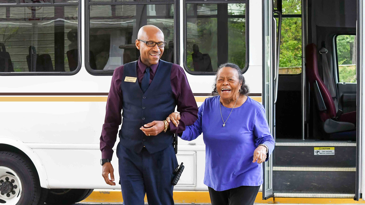 The Liberty Heights community bus providing resident transportation