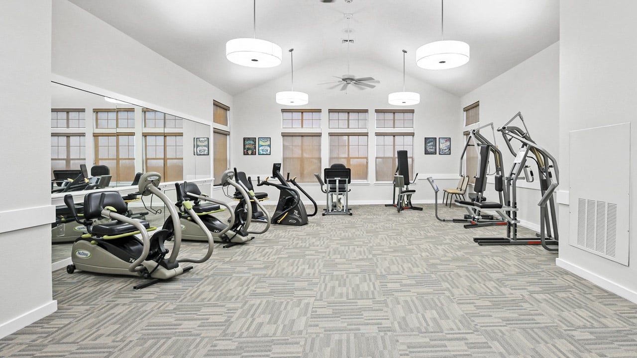 The fitness center at Liberty Heights