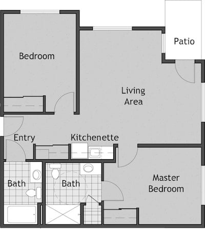 Two-Bedroom Apartment floor plan layout